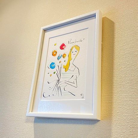 額装イラスト《Bonne Journée》 良い一日を