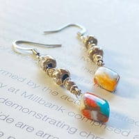 オイスターコッパーターコイズ＋カレンシルバー ピアス