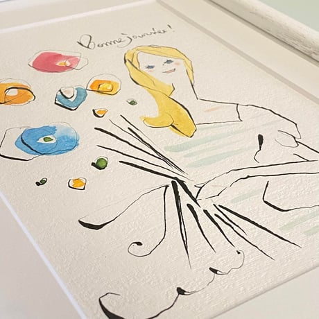 額装イラスト《Bonne Journée》 良い一日を
