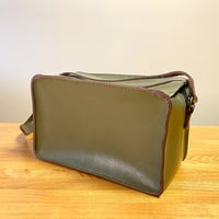 オープンショルダーバッグ（グリーン）/手縫い/一点もの