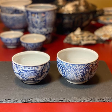 染付 湯呑