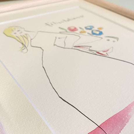 額装イラスト《Félicitations》おめでとう