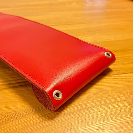 ドラマーが作ったドラマーのためのレザースティックケース（赤）/手縫い