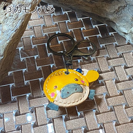《海のいきものたち》本革まんまるキーホルダー