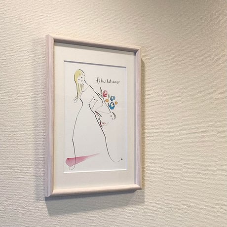 額装イラスト《Félicitations》おめでとう