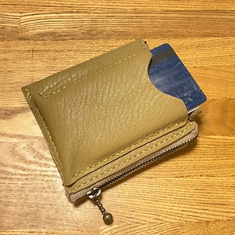 牛革ハーフ財布/手縫い/一点もの