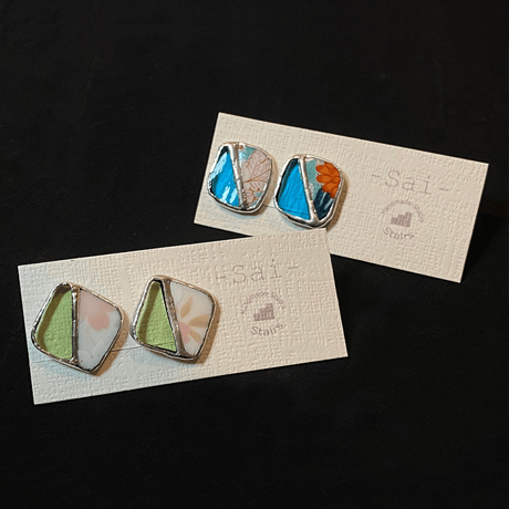 ガラス＆陶磁器のアップサイクル ピアス／イヤリング