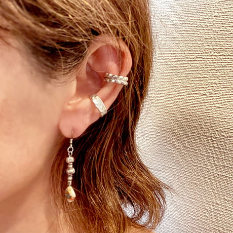 オイスターコッパーターコイズ＋カレンシルバー ピアス