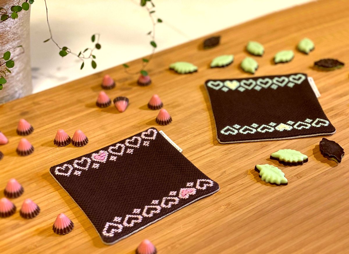 ちょこっと刺し子の八角コースター2枚セット