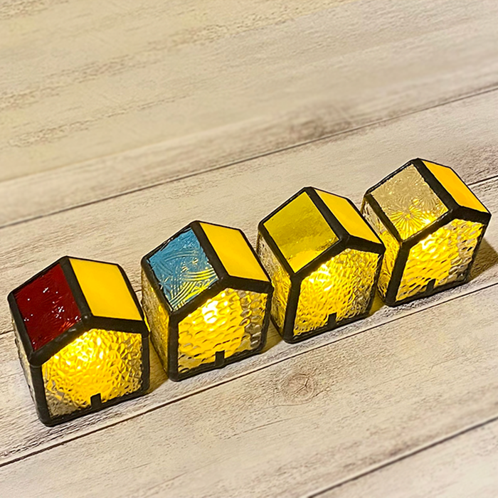 ステンドグラス　ペアのおうち　LEDキャンドル紫 ステンドグラス ペアのおうち LEDキャンドル紫 電源要らず