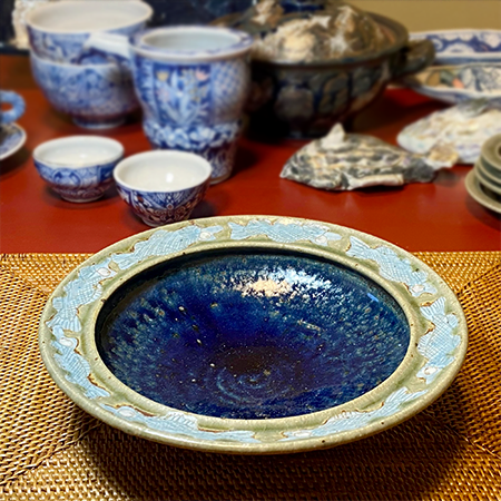 陶器　動物の絵皿　作家物　銘有り 陶器 動物の絵皿 作家物 銘有り