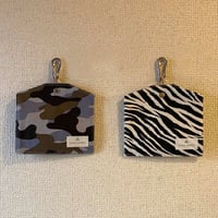 抗ウイルス機能繊維使用　一時置きマスクケース Lサイズ＜迷彩柄・ゼブラ柄＞