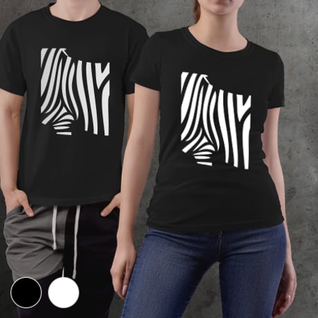 《送料無料》ゼブラシルエット Tシャツ／2カラー