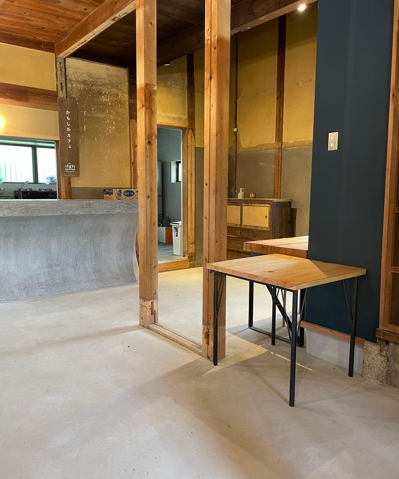 THE TABLE 尾鷲ヒノキ天板 丸棒アイアン脚 | BROOK online store