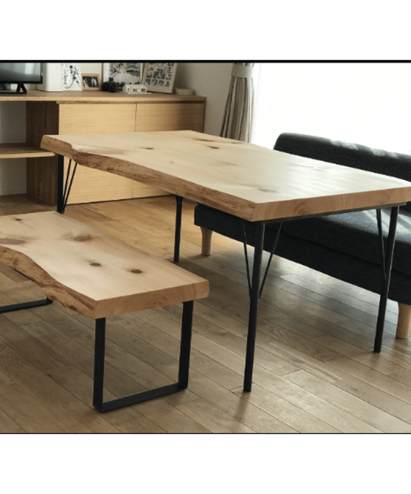 1st TABLE ヒノキ天板 丸棒アイアン脚 | BROOK online store 1st TABLE ヒノキ天板 丸棒アイアン脚 | BROOK online store