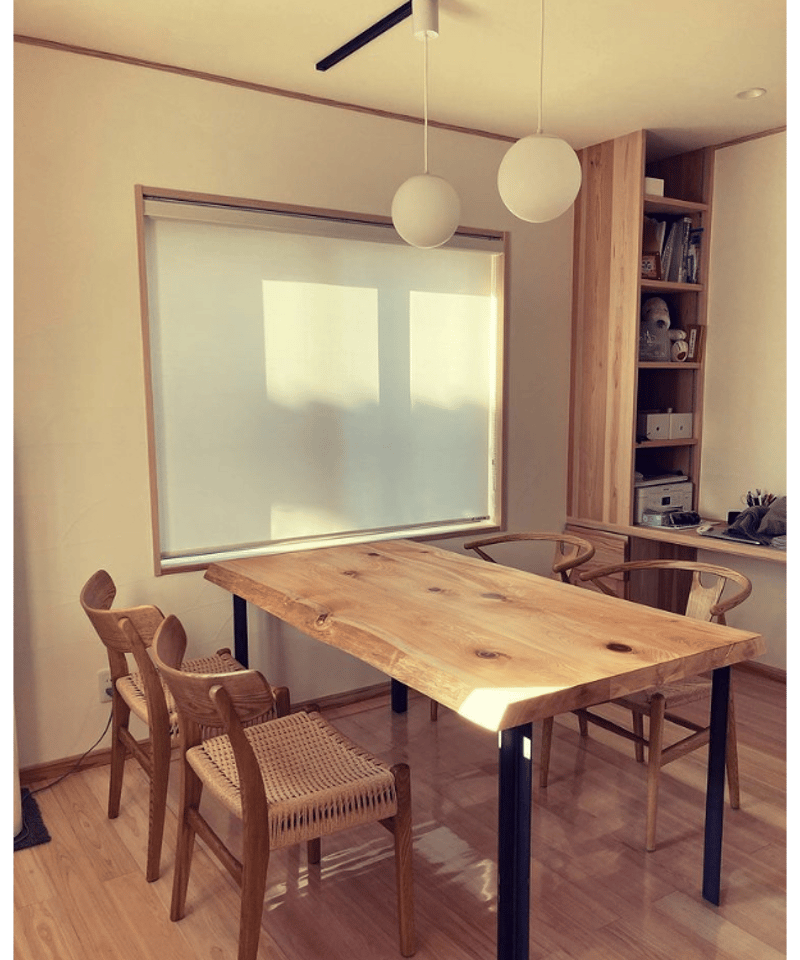 1st TABLE ヒノキ天板 Lアングル脚 | BROOK online store