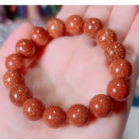 【星屑の輝き】♡ブレスレット ♡ゴールドストーン10ミリ玉♡内径１５ｃｍ♡