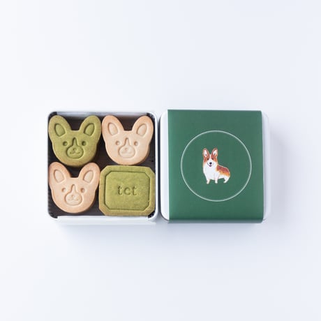 ギフトボックス 米粉のコーギークッキー缶(プレーン＆抹茶) ＆コーヒーバッグ【夏季限定】