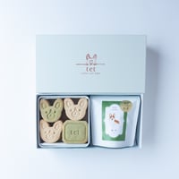 ギフトボックス 米粉のコーギークッキー缶(プレーン＆抹茶) ＆新宮茶(2026新茶)【夏季限定】