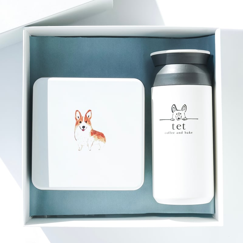 ギフトボックス 米粉のコーギークッキー缶＆tetオリジナル