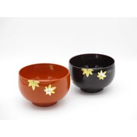 夫婦汁椀 筒型 朱塗溜塗 | 文平堂