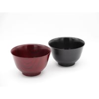 夫婦汁椀 筒型 朱塗溜塗 | 文平堂