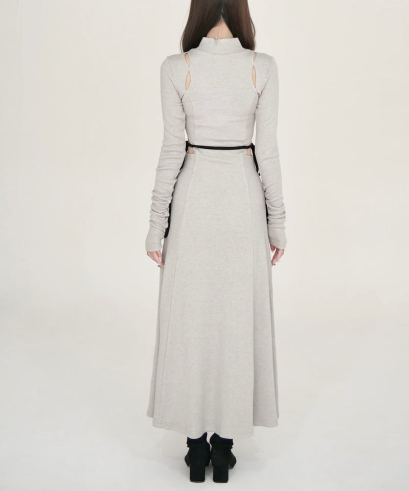 YILON MADE Cutout check op Gray ワンピース yilon DOLCE CHECK YILON MADE Cutout check op Gray ワンピース yilon DOLCE CHECK