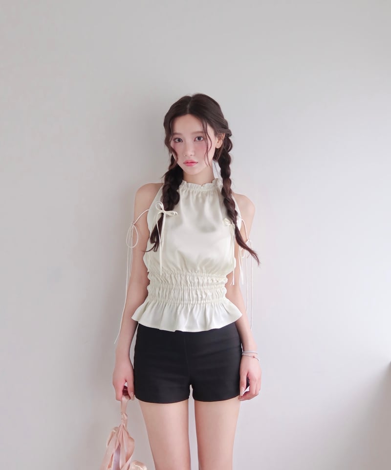 YILON MADE 】Satin ribbon tops | 【YILON】イロン｜公式