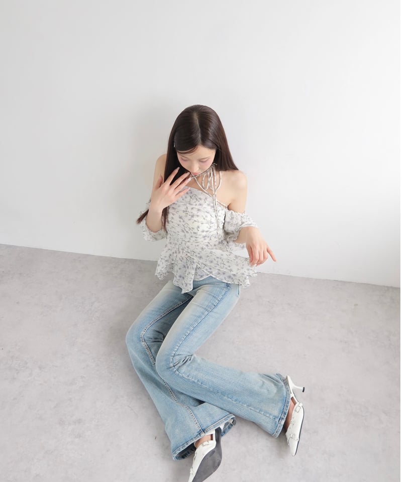 YILON MADE Joli flower blouse WHITE