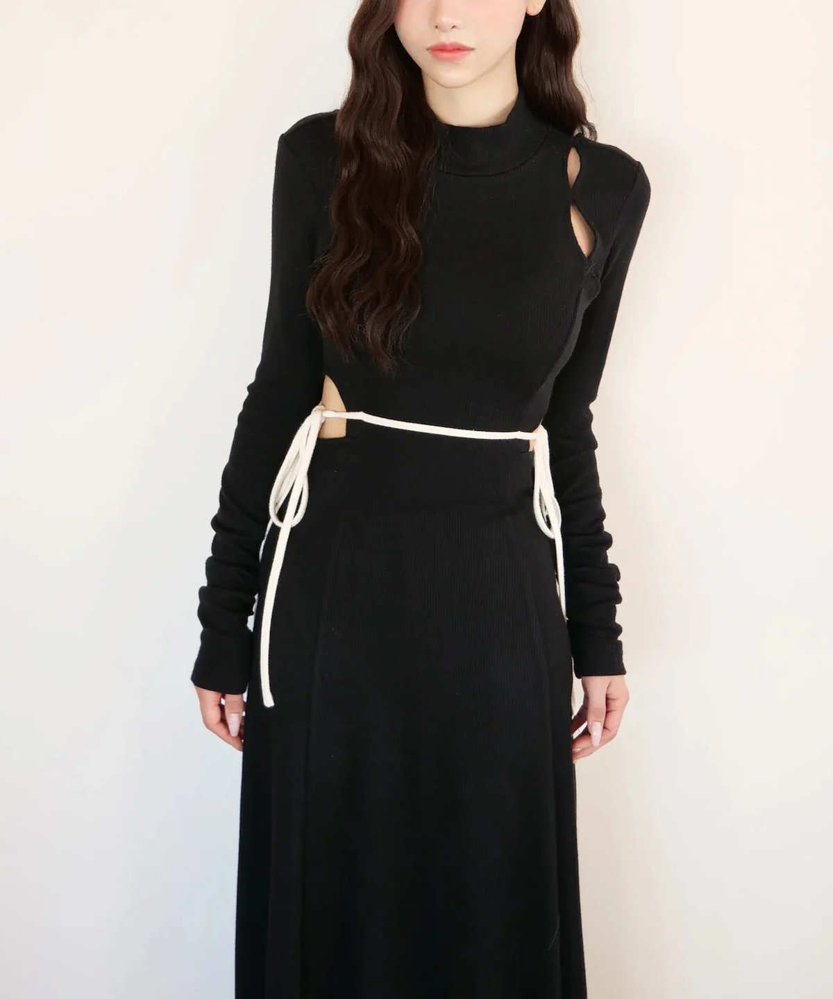 ワンピース Yilon style up mermaid onepiece black YILON style up mermaid onepiece black yilon FEMININE MERMAID OP