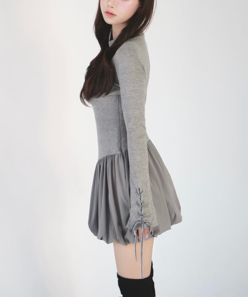 YILON MADE】Balloon mini onepiece | 【YILON】イロン||長袖 YILON MADE】Balloon mini onepiece | 【YILON】イロン||長袖