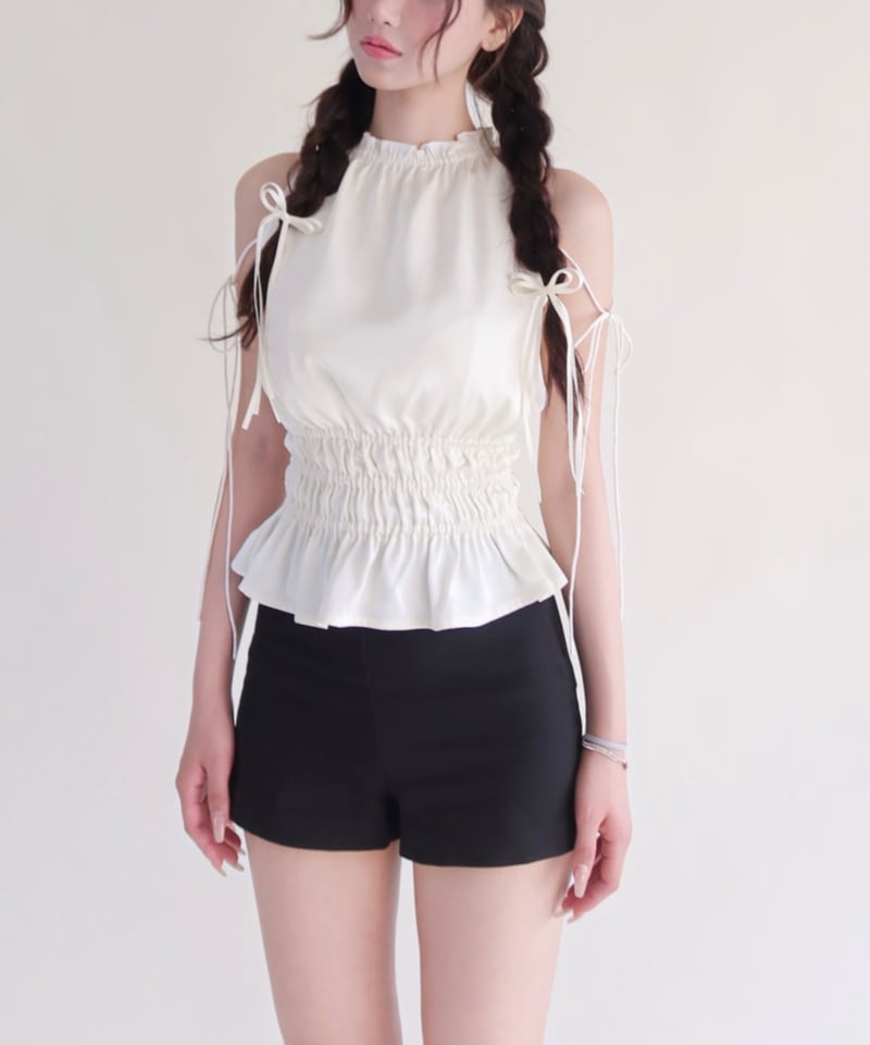 YILON MADE 】Satin ribbon tops | 【YILON】イロン｜公式