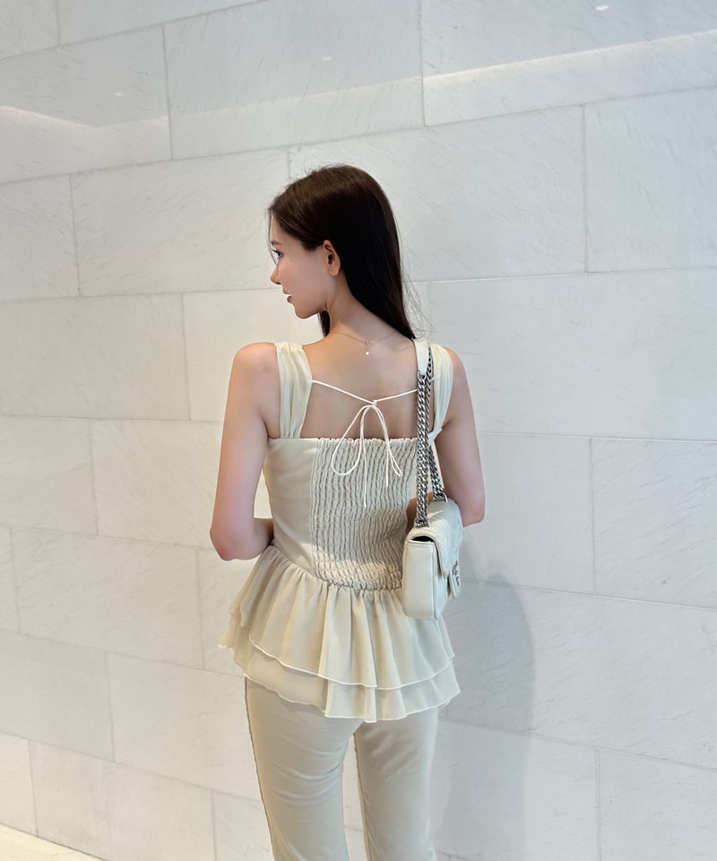 【 YILON MADE 】Ange ballerina tops アイボリー YILON MADE 】Ange ballerina tops アイボリー