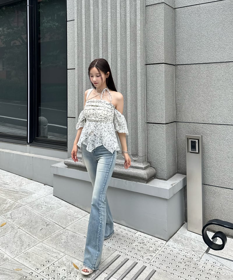 YILON MADE Joli flower blouse WHITE