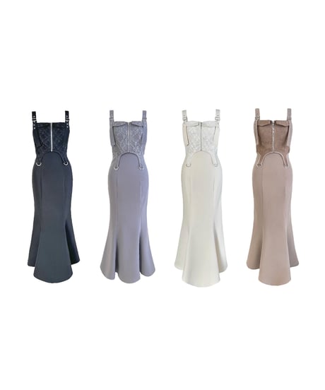 YILON MADE Romantic bustier dress アイボリー Romantic bustier