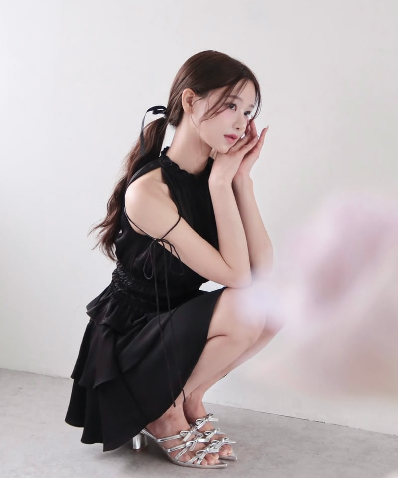 yilon Satin ribbon tops ピンク yilon ♡ Satin ribbon tops ピンク