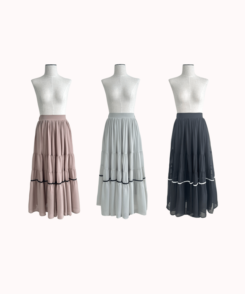 YILON】Feminine chiffon setup(flare)GLAY