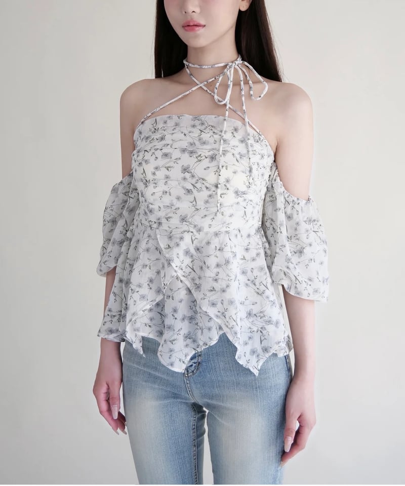最安値 YILON MADE Joli flower blouse YILON MADE Joli flower blouse WHITE