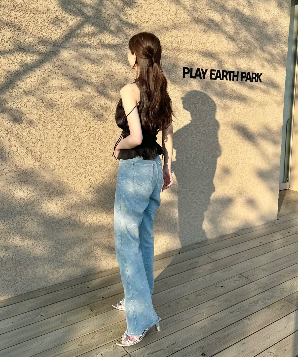 YILON MADE 】Little rose high-waist denim | 【Y