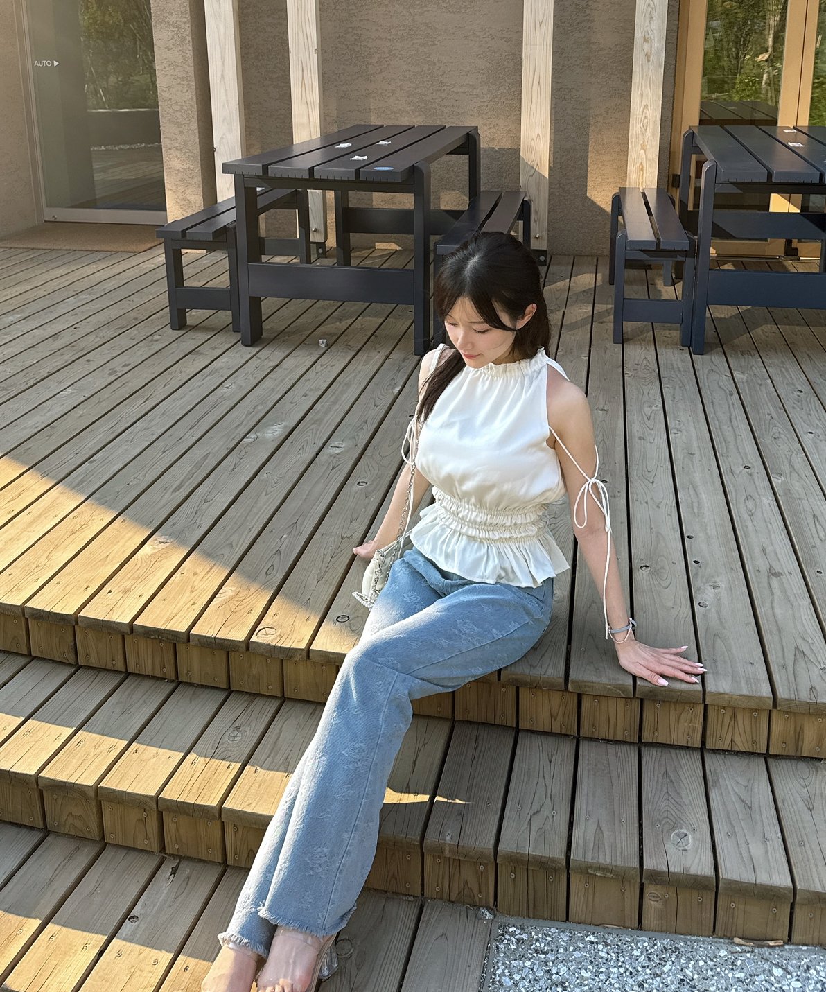 YILON MADE 】Little rose high-waist denim | 【Y
