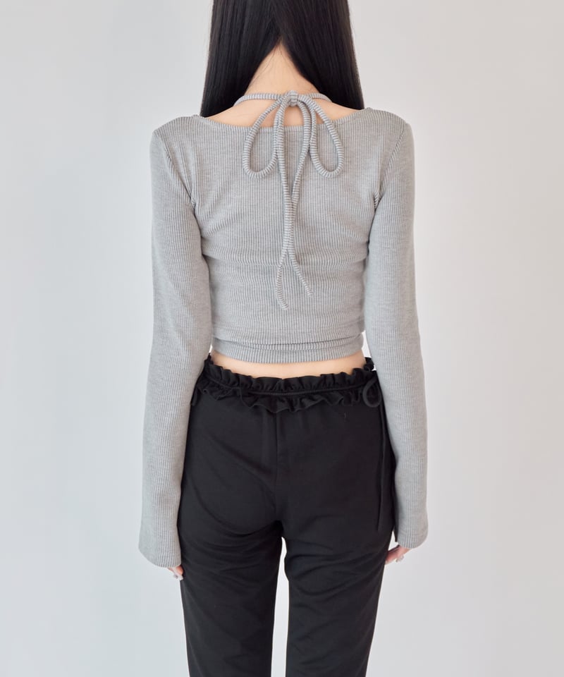 YILON Corset design layered tops グレー