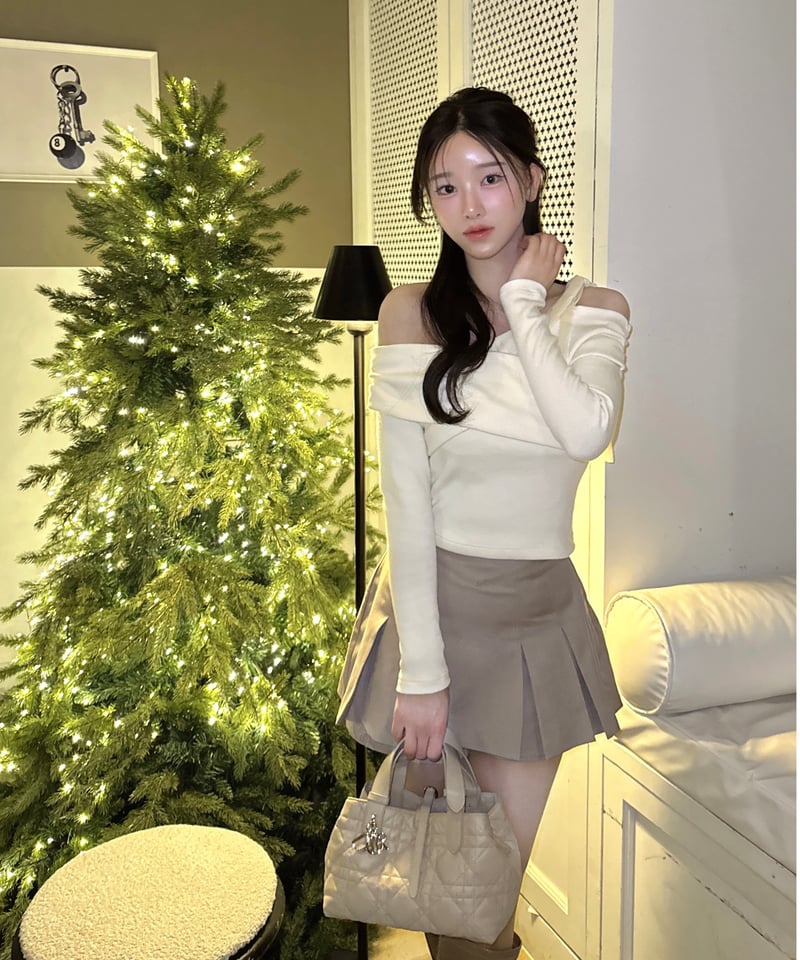 トップス yilon shoulder ribbon knitsew yilon SHOULDER RIBBON KNITSEW