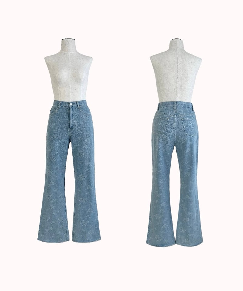 YILON MADE 】Little rose high-waist denim | 【Y