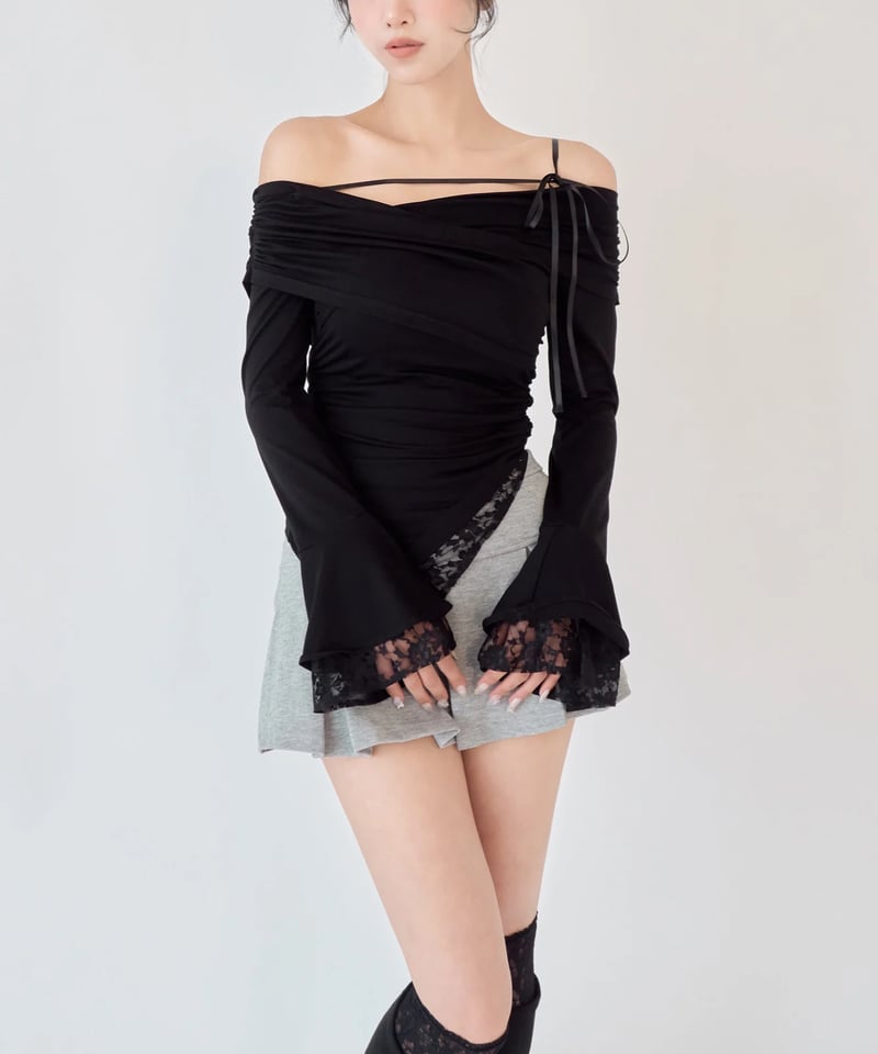 YILON MADE】Lace gather tops | 【YILON】イロン｜公式オンラ