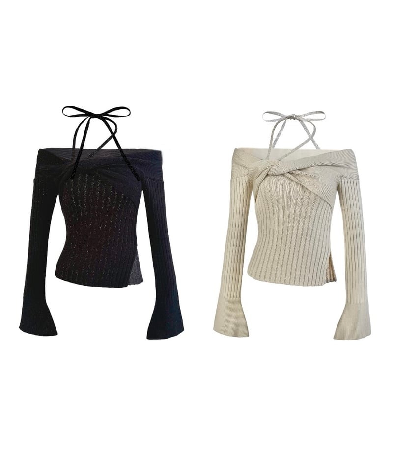 【YILON MADE】Twinkle offshoulder knit YILON MADE】Twinkle offshoulder knit
