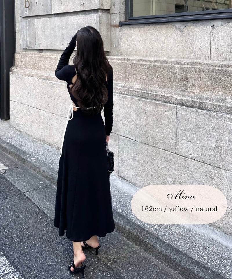 YILON MADE Cutout design OP 【Black】 YILON MADE】Cutout design OP