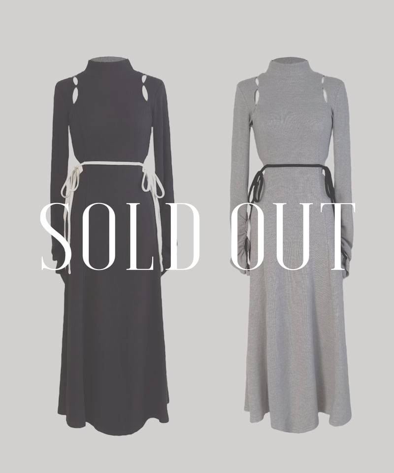 ワンピース YILON CUTOUT CHECK OP YILON MADE】Cutout design OP BLACK
