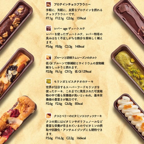【砂糖不使用・低GI】低糖質グルテンフリー抗酸化栄養ケーキ6本セット