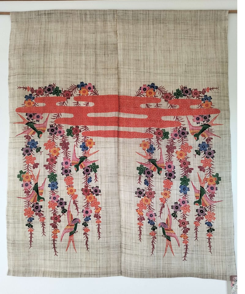 暖簾 しだれ桜 | 藤﨑紅型工房