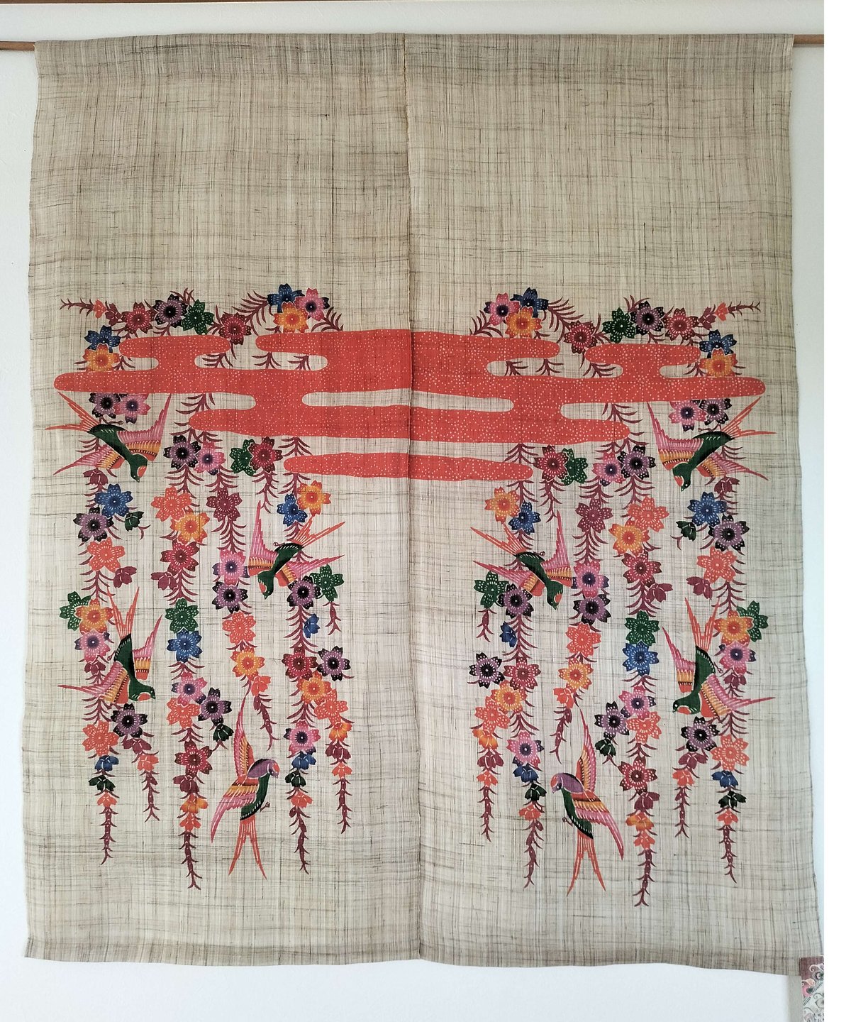 しだれ桜の暖簾 暖簾 しだれ桜 | 藤﨑紅型工房